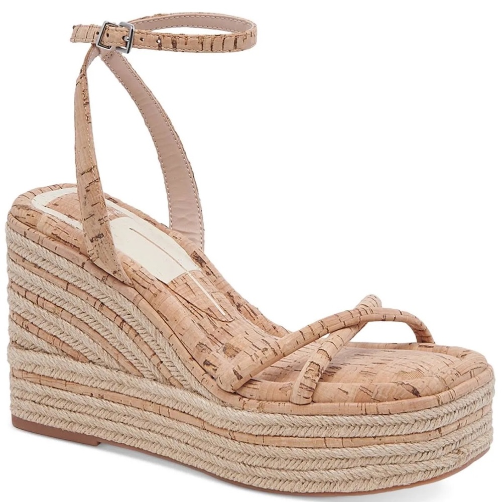 Dolce Vita Women's Elvia Platform Wedge Sandal Natural Cork size 10